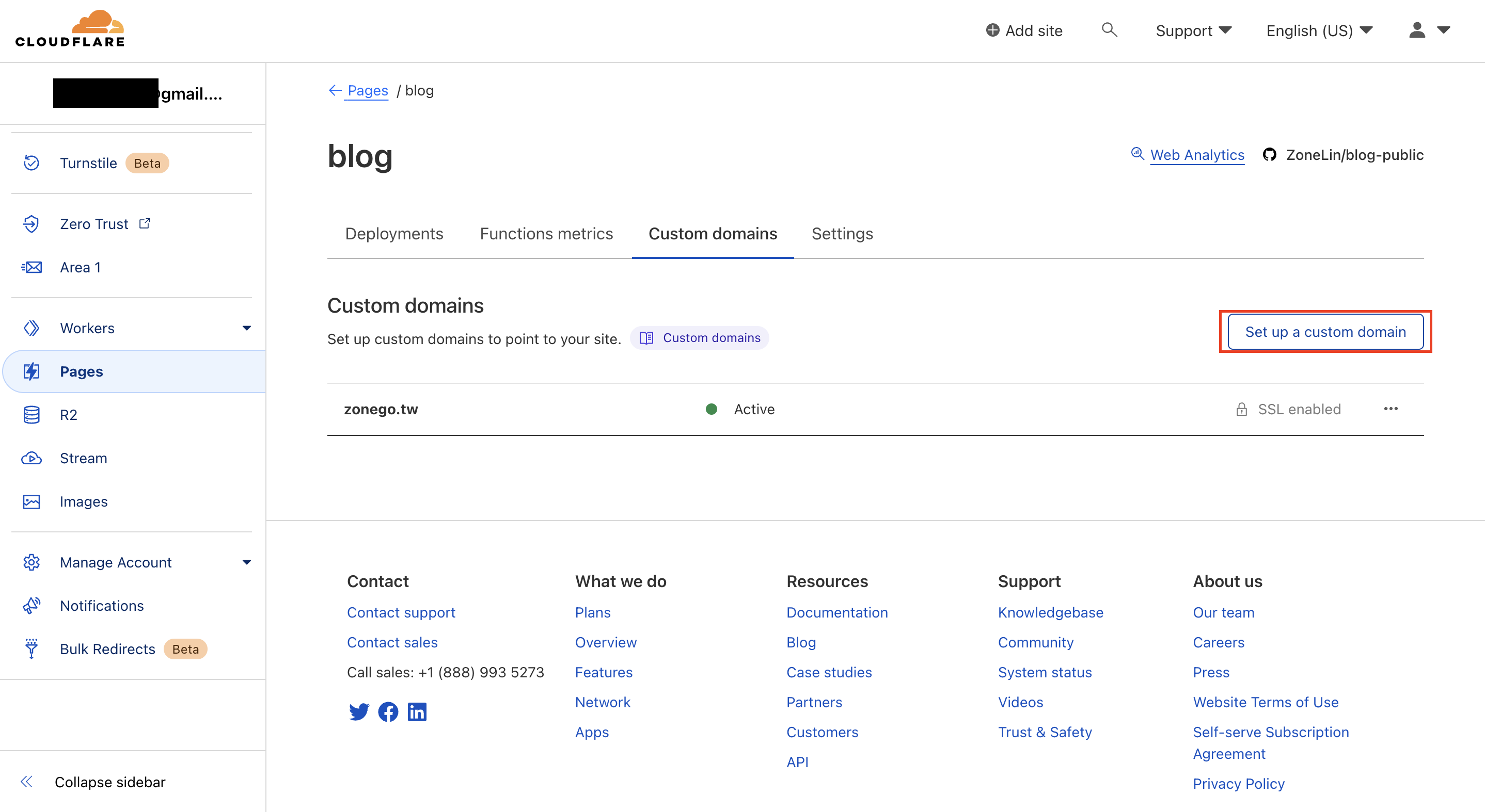 Cloudflare domain